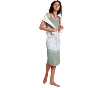 Anthropologie Saturday Sunday Green Aloe Tie Dyed Fitted Midi Dress